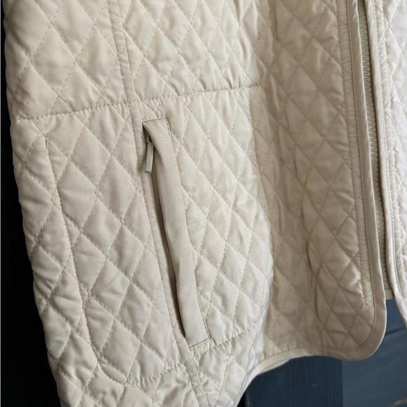 VTG BILL BLASS Quilted Cream/ Check pattern Women's Jacket with Pockets sz M - Picture 5 of 8